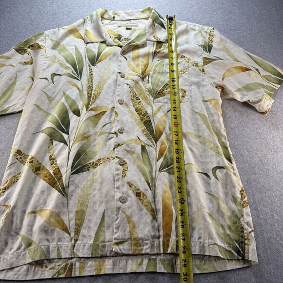 Tommy Bahama Ivory Breach Tropical Floral Hawaiian Silk Camp Shirt Mens Large** - Picture 7 of 10